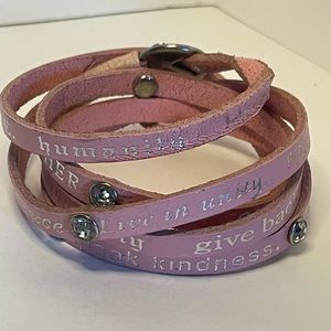 2 leather and crystal wrap bracelets/wrap necklace/wrap anklet